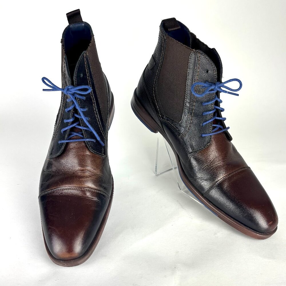 Stacy Adams Men’s Leather Dress Boots Size 10.5M Blue Laces